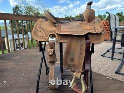 Circle Y, Odessa, 16 in All-Around Suede Leather Western Horse Saddle