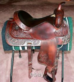 Circle Y Park and Trail 16 Western Saddle Semi QH Bars, Saddle Pad, 2 Cinches