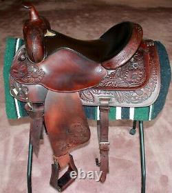 Circle Y Park and Trail 16 Western Saddle Semi QH Bars, Saddle Pad, 2 Cinches