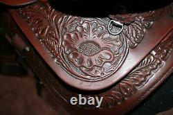 Circle Y Park and Trail 16 Western Saddle Semi QH Bars, Saddle Pad, 2 Cinches