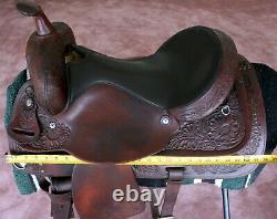 Circle Y Park and Trail 16 Western Saddle Semi QH Bars, Saddle Pad, 2 Cinches