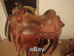 Circle Y Saddle 16, brown, Roping Saddle