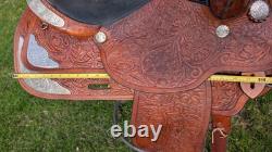 Circle Y Saddle 16 inch seat, Semi Tree, Silver Trim, Equitation Seat