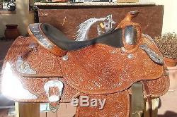 Circle Y Show Saddle, 16 Western Saddle, Montana Real silver Accents