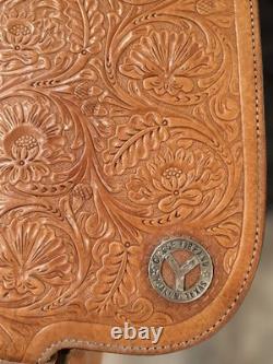 Circle Y Tooled Western Show Saddle with silver very good/excellent condition