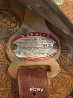 Circle Y Tooled Western Show Saddle with silver very good/excellent condition
