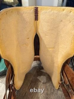 Circle Y Tooled Western Show Saddle with silver very good/excellent condition