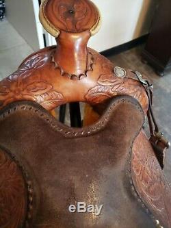 Circle Y Western Fully Tooled Show Saddle 15 Seat, Used Condition