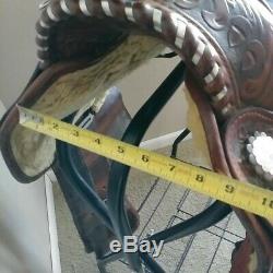 Circle Y Western Pleasure Equitation Show Saddle 16 Brown Silver