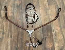 Circle Y Western Tack Set Browband Headstall Breast Collar German Silver