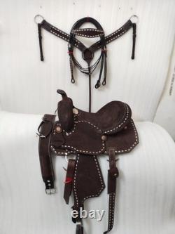 Classic Designer Rough out Leather Western Horse Saddle With Tack Set Size 15 Classic Designer Rough out Leather Western Horse Saddle With Tack Set Size 15