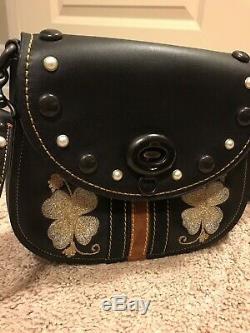 Coach 1941 Turnlock 23 Western Embroidery Saddle Bag