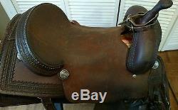 Coates 16.5 western horse saddle with Martin Bridle and stirrups custom made