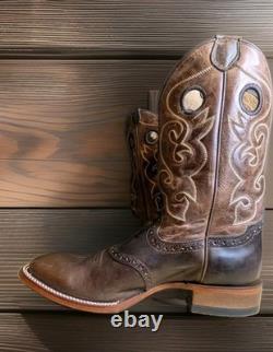 Cody James Men's Boots Western Saddle Vamp Square Toe Embroidery Size 13 D