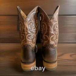 Cody James Men's Boots Western Saddle Vamp Square Toe Embroidery Size 13 D