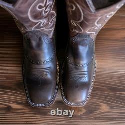 Cody James Men's Boots Western Saddle Vamp Square Toe Embroidery Size 13 D