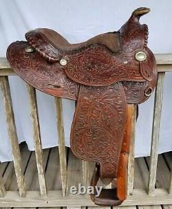 Collectible VINTAGE Billy Royal Beautiful Acorn Tooled Leather Western Saddle