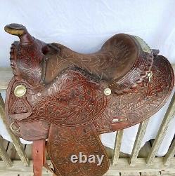 Collectible VINTAGE Billy Royal Beautiful Acorn Tooled Leather Western Saddle