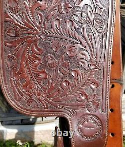 Collectible VINTAGE Billy Royal Beautiful Acorn Tooled Leather Western Saddle