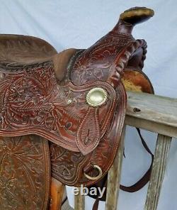 Collectible VINTAGE Billy Royal Beautiful Acorn Tooled Leather Western Saddle