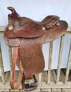 Collectible VINTAGE Billy Royal Beautiful Acorn Tooled Leather Western Saddle
