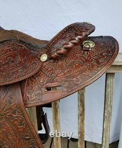 Collectible VINTAGE Billy Royal Beautiful Acorn Tooled Leather Western Saddle