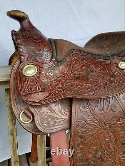 Collectible VINTAGE Billy Royal Beautiful Acorn Tooled Leather Western Saddle