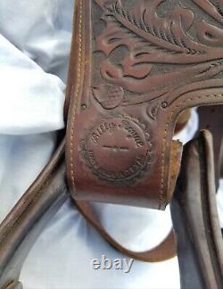 Collectible VINTAGE Billy Royal Beautiful Acorn Tooled Leather Western Saddle