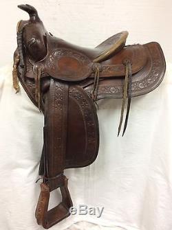 Collector Vintage Western Trail Saddle 14 Used Regular Quarter Horse Bar