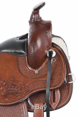Comfy Classy Trail Leather Horse Gaited Used Western Trail Saddle Tack 16 17 18