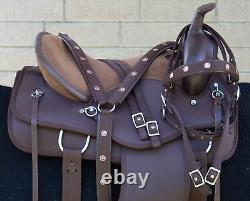 Comfy Trail Saddle Western Horse Pleasure Trail Brown Tack Set 15 16 17 Used