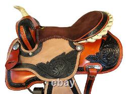 Comfy Trail Used Saddle Horse Pleasure Western Tooled Leather Dark Brown Tack 15