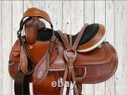 Comfy Trail Western Horse Saddle 15 16 17 18 Pleasure Tooled Leather Tack Set
