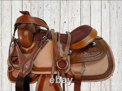 Comfy Trail Western Saddle Pleasure Horse Tack 15 16 17 18 Floral Tooled Leather
