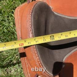 Corriente Roping Saddle 15 in Brown Leather Suede Seat Fleece Lined Western Tack