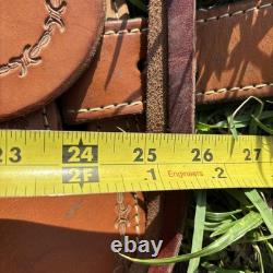 Corriente Roping Saddle 15 in Brown Leather Suede Seat Fleece Lined Western Tack
