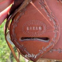 Corriente Roping Saddle 15 in Brown Leather Suede Seat Fleece Lined Western Tack