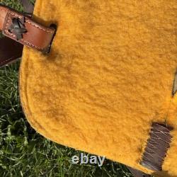 Corriente Roping Saddle 15 in Brown Leather Suede Seat Fleece Lined Western Tack