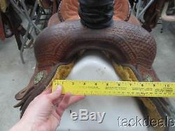Corriente Roping Saddle 16 Roper Basket Tooled Used Solid