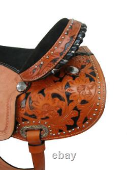 Cowboy Western Saddle 15 16 17 Barrel Racing Pleasure Used Tooled Leather Tack