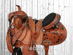 Cowboy Western Saddle 15 16 17 Barrel Racing Pleasure Used Tooled Leather Tack