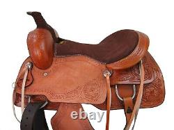 Cowboy Western Saddle Used Leather Roping Roper Horse Ranch Tack Set 15 16 17 18