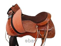 Cowboy Western Saddle Used Leather Roping Roper Horse Ranch Tack Set 15 16 17 18