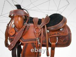 Cowgirl Western Horse Saddle Pleasure Trail Tooled Leather Used Tack 18 17 16 15