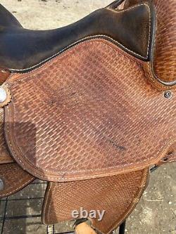 Crates 15.5 Western Show Saddle WITH Matching Breast Collar Leather Cinch