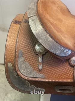 Crates 16 Western Show Pleasure Silver Saddle 16 Basket Weave Light Leather
