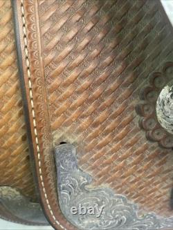 Crates 16 Western Show Pleasure Silver Saddle 16 Basket Weave Light Leather