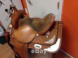 Crates MUSTANG 15 Western Silver Show Horse Saddle #212 nr FREE SHIPPING