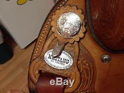 Crates MUSTANG 15 Western Silver Show Horse Saddle #212 nr FREE SHIPPING