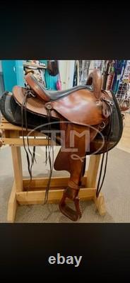 Crates Trail Western Endurance Saddle with Diamond Wool Contoured Relief pad